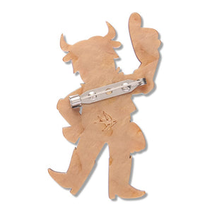 Marshall Longhorn Brooch  -  Erstwilder  -  Quirky Resin and Enamel Accessories