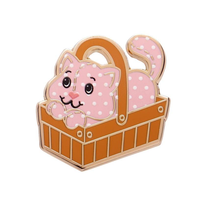 Cozy Custard Cat Enamel Pin  -  Erstwilder  -  Quirky Resin and Enamel Accessories