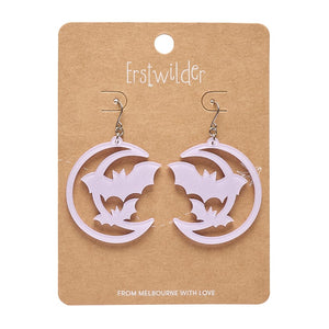 Moon & Bats Drop Earrings - Purple  -  Erstwilder Essentials  -  Quirky Resin and Enamel Accessories