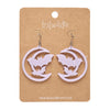 Moon & Bats Drop Earrings - Purple