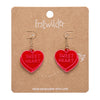 Candy Heart Drop Earrings – Red  -  Erstwilder Essentials  -  Quirky Resin and Enamel Accessories