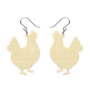 Clara the Chicken Drop Earrings  -  Erstwilder  -  Quirky Resin and Enamel Accessories