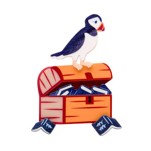 Percy the Puffin Brooch  -  Erstwilder  -  Quirky Resin and Enamel Accessories