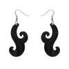 Nouveau Ripple Glitter Resin Drop Earrings - Black  -  Erstwilder Essentials  -  Quirky Resin and Enamel Accessories