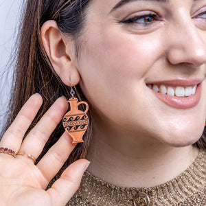 Lekythos Drop Earrings - Copper  -  Erstwilder Essentials  -  Quirky Resin and Enamel Accessories