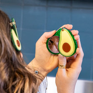 Avocado Affair Mirror Compact  -  Erstwilder  -  Quirky Resin and Enamel Accessories