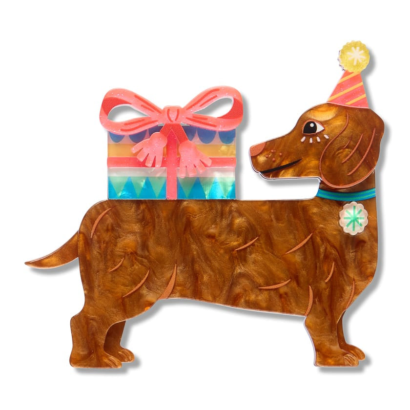 Present Company Brooch  -  Erstwilder  -  Quirky Resin and Enamel Accessories