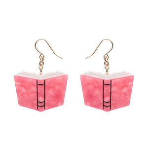Story Book Drop Earrings - Pink  -  Erstwilder Essentials  -  Quirky Resin and Enamel Accessories