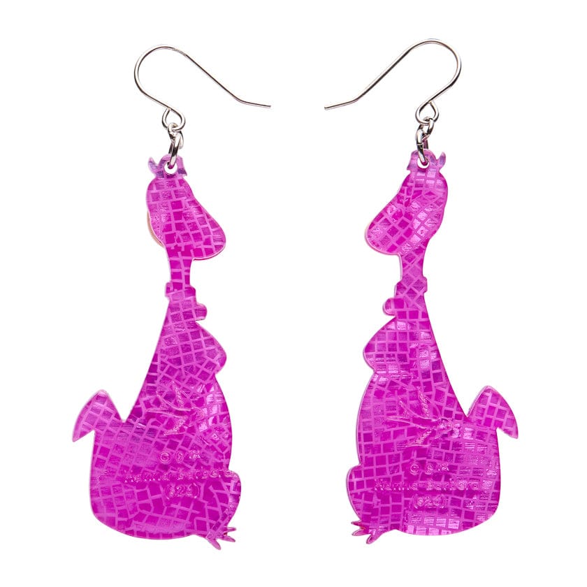Dino Flintstone Drop Earrings  -  Erstwilder  -  Quirky Resin and Enamel Accessories