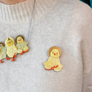 The Yoga Chick Brooch  -  Erstwilder  -  Quirky Resin and Enamel Accessories
