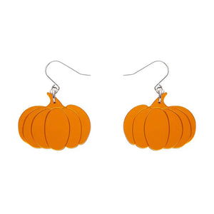 Pumpkin Mirror Drop Earrings - Orange  -  Erstwilder Essentials  -  Quirky Resin and Enamel Accessories