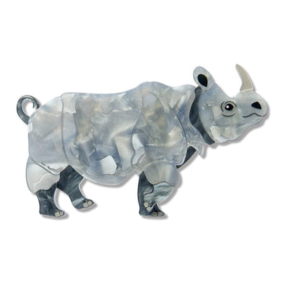 Javan Rhino Brooch  -  Erstwilder  -  Quirky Resin and Enamel Accessories