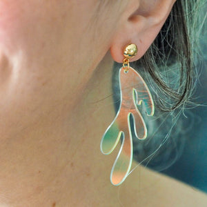 Reef Coral Drop Earrings - Iridescent  -  Erstwilder Essentials  -  Quirky Resin and Enamel Accessories