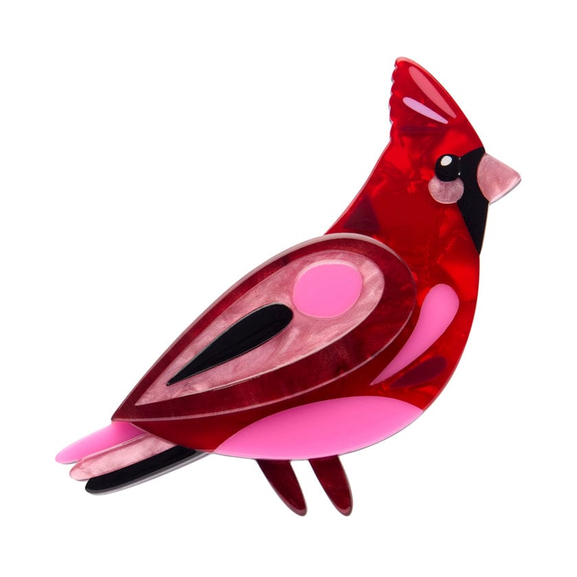 The Notable Northern Cardinal Brooch  -  Erstwilder  -  Quirky Resin and Enamel Accessories
