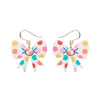Polka Dot Bow Drop Earrings – White  -  Erstwilder Essentials  -  Quirky Resin and Enamel Accessories