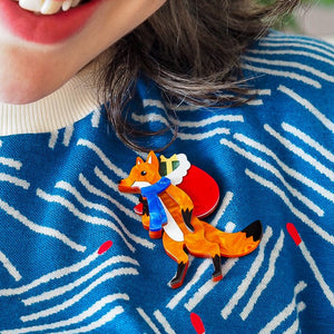 Freddy the Fox Brooch  -  Erstwilder  -  Quirky Resin and Enamel Accessories