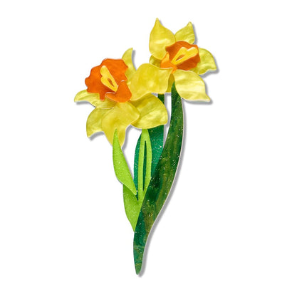 Garden Goddess Daffodil Brooch  -  Erstwilder  -  Quirky Resin and Enamel Accessories