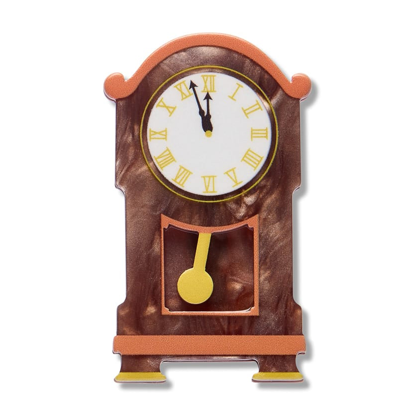 Clock Simplified Mini Brooch  -  Erstwilder Simplified  -  Quirky Resin and Enamel Accessories