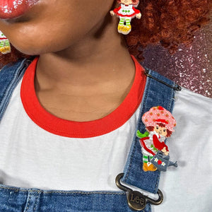 Strawberry Gardening Brooch  -  Erstwilder  -  Quirky Resin and Enamel Accessories