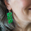Ho, Ho, Ho Drop Earrings - Green  -  Erstwilder Essentials  -  Quirky Resin and Enamel Accessories