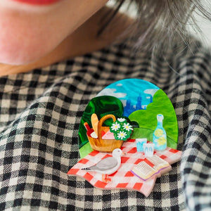 A Royal Garden Picnic Brooch  -  Erstwilder  -  Quirky Resin and Enamel Accessories