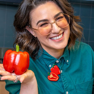 Capsicum Crush Brooch  -  Erstwilder  -  Quirky Resin and Enamel Accessories