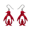 Double Penguin Drop Earrings - Red