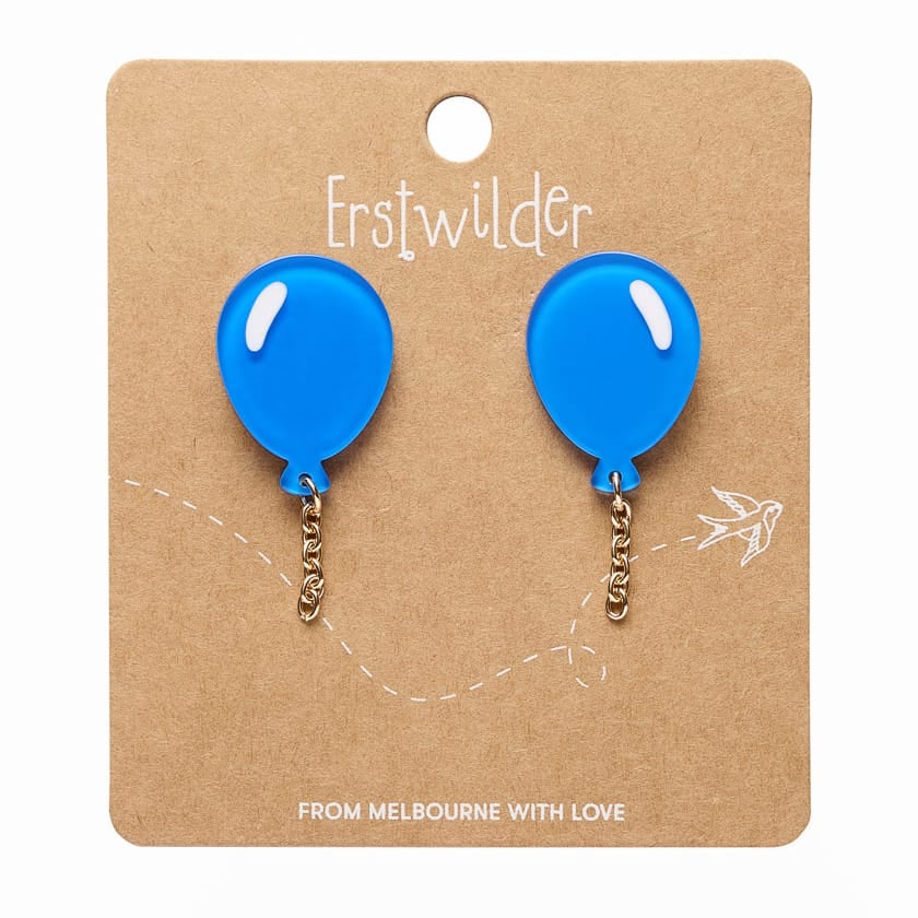 Balloons Drop Earrings – Blue  -  Erstwilder Essentials  -  Quirky Resin and Enamel Accessories
