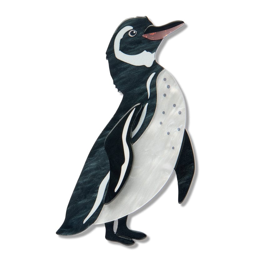 Galapagos Penguin Brooch  -  Erstwilder  -  Quirky Resin and Enamel Accessories