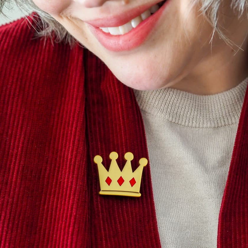 Crown Simplified Mini Brooch  -  Erstwilder Simplified  -  Quirky Resin and Enamel Accessories