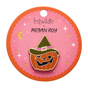 Witch O'Lantern Enamel Pin  -  Erstwilder  -  Quirky Resin and Enamel Accessories