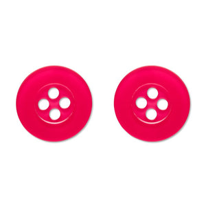 Button Stud Earrings - Pink  -  Erstwilder Essentials  -  Quirky Resin and Enamel Accessories