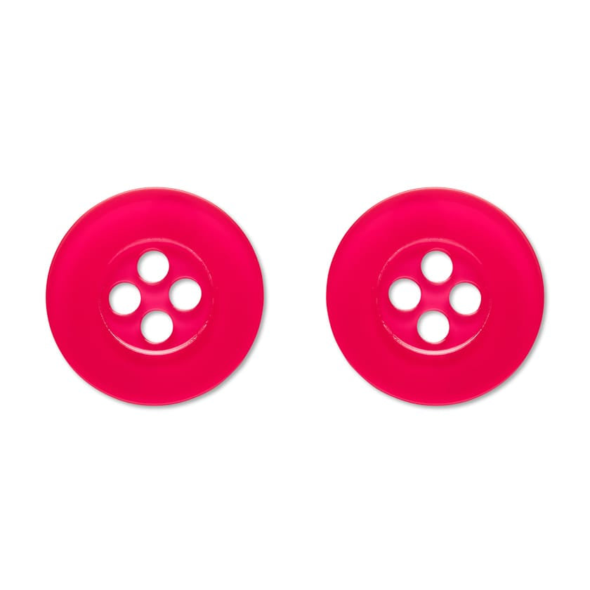 Button Stud Earrings - Pink  -  Erstwilder Essentials  -  Quirky Resin and Enamel Accessories