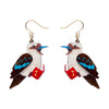 Kip the Kookaburra Drop Earrings  -  Erstwilder  -  Quirky Resin and Enamel Accessories