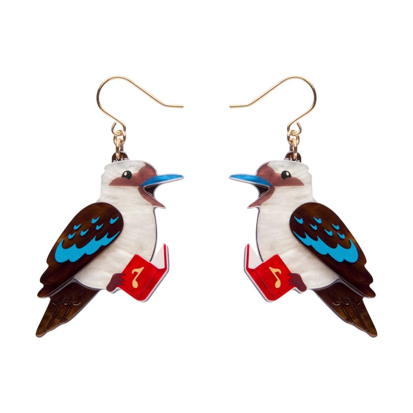 Kip the Kookaburra Drop Earrings  -  Erstwilder  -  Quirky Resin and Enamel Accessories
