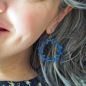 Wreath Drop Earrings – Navy  -  Erstwilder Essentials  -  Quirky Resin and Enamel Accessories