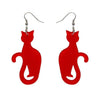 Sitting Cat Bubble Resin Drop Earrings - Red  -  Erstwilder Essentials  -  Quirky Resin and Enamel Accessories