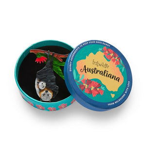 Frankie & Finn Flying Foxes Brooch  -  Erstwilder  -  Quirky Resin and Enamel Accessories