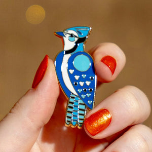 The Boisterous Blue Jay Enamel Pin  -  Erstwilder  -  Quirky Resin and Enamel Accessories