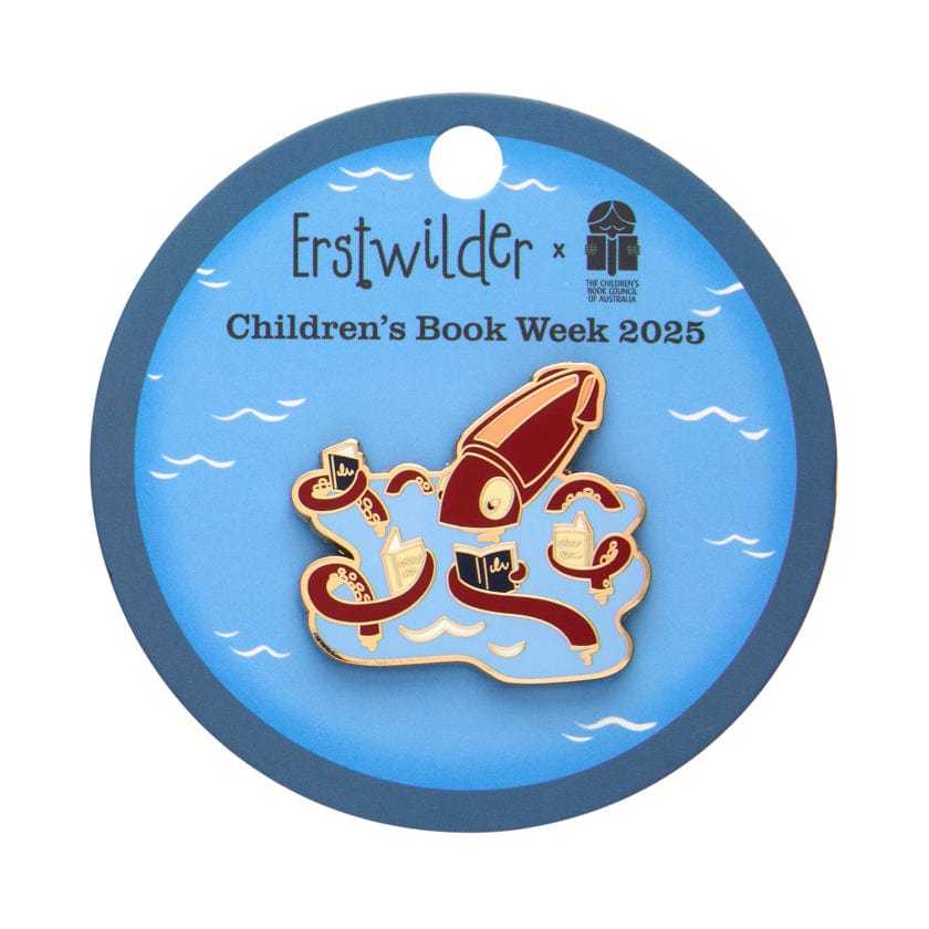 Cal the Giant Squid Enamel Pin  -  Erstwilder  -  Quirky Resin and Enamel Accessories