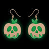 Poison Apple Drop Earrings - Glow in the Dark and Gold  -  Erstwilder Essentials  -  Quirky Resin and Enamel Accessories