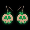 Poison Apple Drop Earrings - Glow in the Dark and Gold