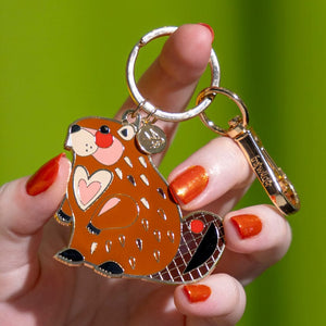 The Busy Beaver Key Ring  -  Erstwilder  -  Quirky Resin and Enamel Accessories