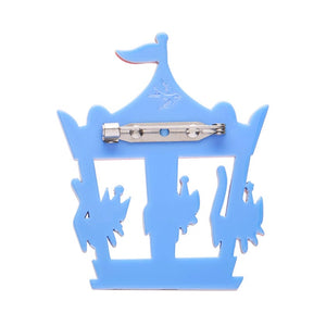 Meowy Go-Round Brooch  -  Erstwilder  -  Quirky Resin and Enamel Accessories