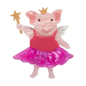 The Pixie Piglet Brooch  -  Erstwilder  -  Quirky Resin and Enamel Accessories