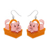 Cozy Custard Cat Drop Earrings  -  Erstwilder  -  Quirky Resin and Enamel Accessories