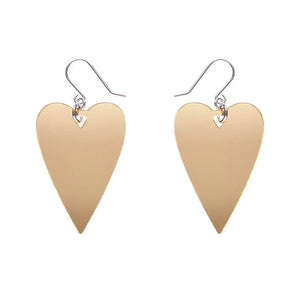From the Heart Essential Drop Earrings - Gold  -  Erstwilder Essentials  -  Quirky Resin and Enamel Accessories