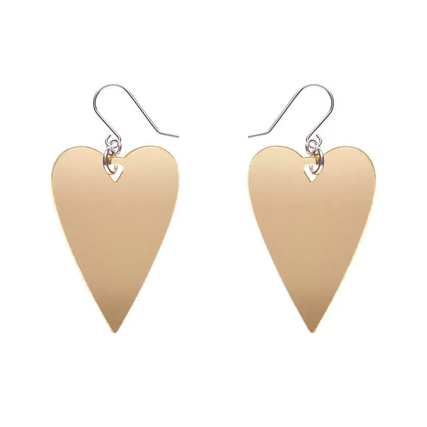 From the Heart Essential Drop Earrings - Gold  -  Erstwilder Essentials  -  Quirky Resin and Enamel Accessories