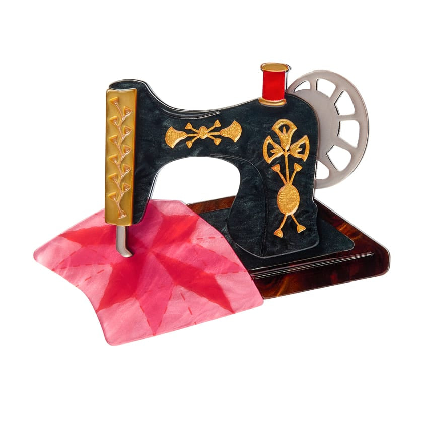 Singer of Seams Brooch  -  Erstwilder  -  Quirky Resin and Enamel Accessories