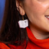Story Book Drop Earrings - Pale Pink  -  Erstwilder Essentials  -  Quirky Resin and Enamel Accessories
